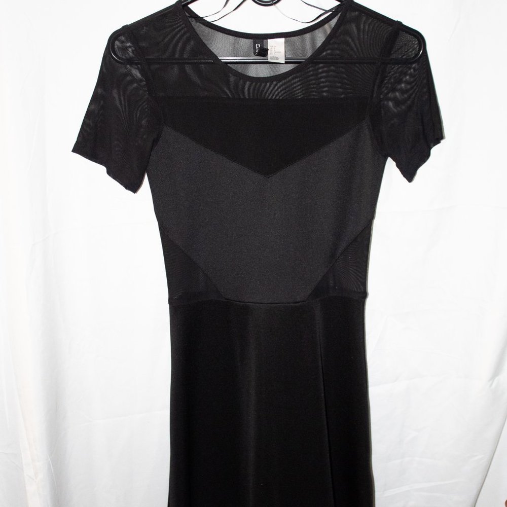 Divided Black Mesh Dress